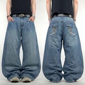 Vintage y2k rare archive baggy stonewash wide leg skater grunge jeans